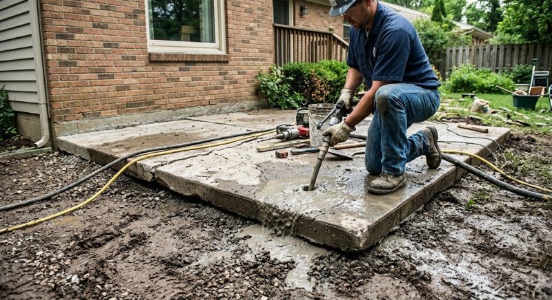 Patio Raising in West Des Moines, IA