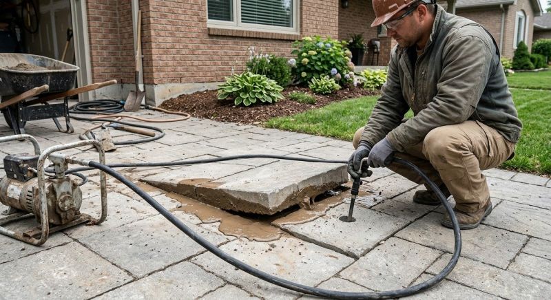 Patio Raising in West Des Moines, IA